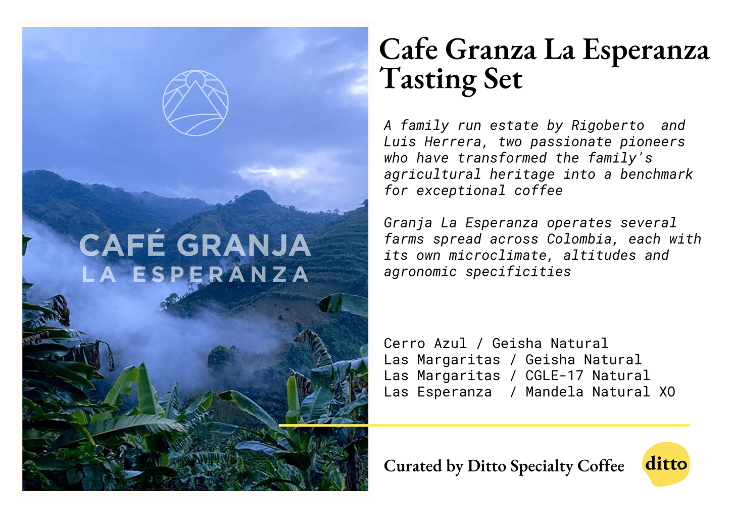 COLOMBIA CGLE TASTING SET